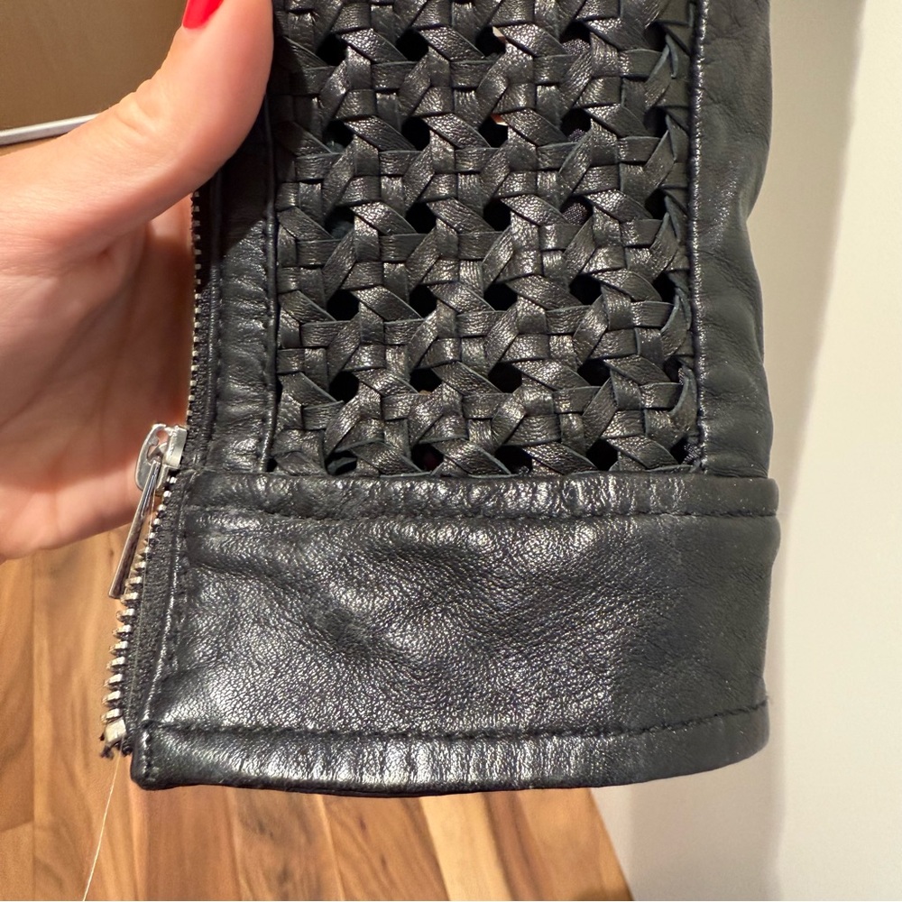 Lamarque Black Perforated Leather Jacket - Picture 6 of 6